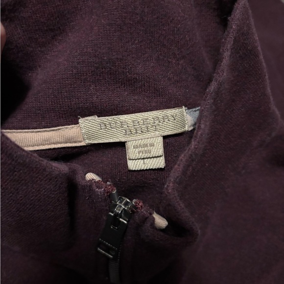 Men’s Burberry sweatshirt- burgundy color quarter zip. Good used condition - Picture 2 of 5